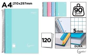 Opakowanie Notatnik A4/120K kołowy kratka MIX