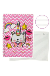 Notatnik A5/60K linia Jednorożec z kokardą różowy. Wydawca: Leantoys. Multiszop.pl Opakowanie Notatnik A5/60K linia Jednorożec z kokardą różowy