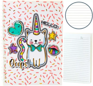 Notatnik A5/60K linia Kot Jednorożec. Wydawca: Leantoys. Multiszop.pl Opakowanie Notatnik A5/60K linia Kot Jednorożec