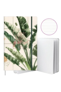 Notatnik A5/80K linia Liście bananowca. Wydawca: Leantoys. Multiszop.pl Opakowanie Notatnik A5/80K linia Liście bananowca