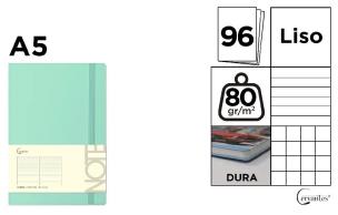 Opakowanie Notatnik A5/96K zielony pastelowy MIX