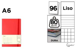 Opakowanie Notatnik A6/96K czerwony MIX