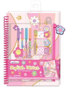 Opakowanie Notatnik na spirali w saszetce z akcesoriami Kwiatki