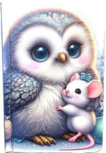 Opakowanie Notatnik ozdobny 95x140/64K gładki TW Sowa i mysz