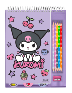 Opakowanie Notatnik z kredkami i temperówką Kuromi KU00014