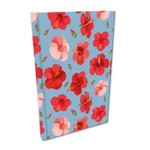 Opakowanie Notes A5 kratka Soft Touch Hibiskusy w jeansie