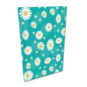 Opakowanie Notes A5 kratka Soft Touch Stokrotki na turkusie