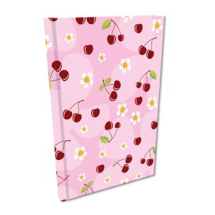 Opakowanie Notes A5 kratka Soft Touch Wisienki w różu