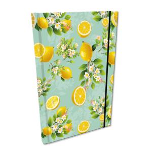 Opakowanie Notes A5 kratka z gumką Soft Touch Cytrusowe Kwiaty