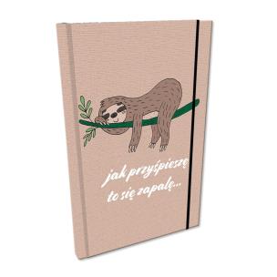 Opakowanie Notes A5 kratka z gumką Soft Touch Leniwiec Zapalny