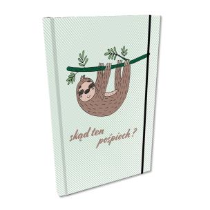 Opakowanie Notes A5 kratka z gumką Soft Touch Leniwiec Chwilunia