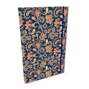 Opakowanie Notes A5 kratka z gumką Soft Touch Paisley Kwiaty Blue