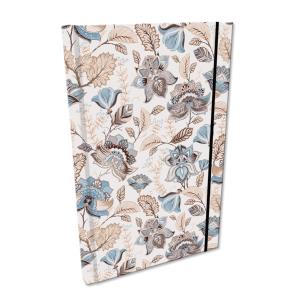 Opakowanie Notes A5 kratka z gumką Soft Touch Paisley Kwiaty Kawowe