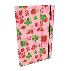 Opakowanie Notes A5 kratka z gumką Soft Touch Truskawki