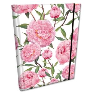 Opakowanie Notes B6 kratka z gumką Soft Touch Peonie