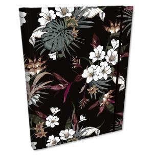 Opakowanie Notes B6 kratka z gumką Soft Touch Tropikalne Kwiaty