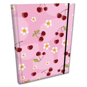 Opakowanie Notes B6 kratka z gumką Soft Touch Wisienki W Różu