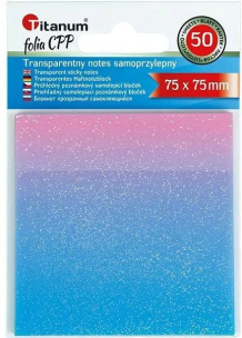 Opakowanie Notes samoprzylepny transparentny 75x75mm 50K