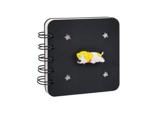 Opakowanie Notes silikon czarny + przypinka