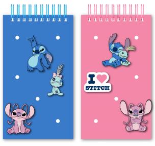 Opakowanie Notes z silikonową okładką oraz przypinkami Stitch 15x 8,5cm 1szt.mix