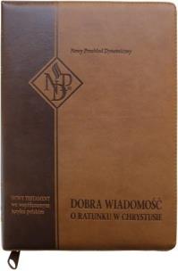 Okładka książki Nowy Testament NPD suwak paginatory ciemnobrązowy