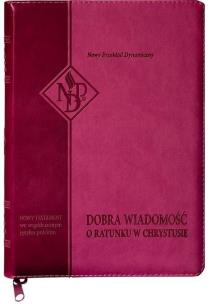 Okładka książki Nowy Testament NPD suwak paginatory różowy
