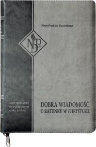 Okładka książki Nowy Testament NPD suwak paginatory szary