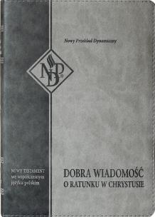 Okładka książki Nowy Testament NPD, szara z paginatorami
