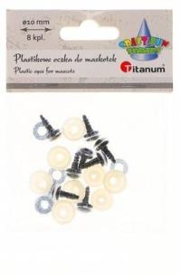 Opakowanie Oczy do maskotek plastikowe 10mm z mocowaniem 8szt