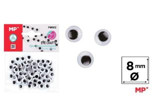 Opakowanie Oczy ruchome samoprzylepne 8mm