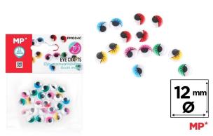 Opakowanie Oczy ruchome samoprzylepne kolorowe 12mm