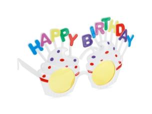 Opakowanie Okulary Babeczka Happy Birthday białe