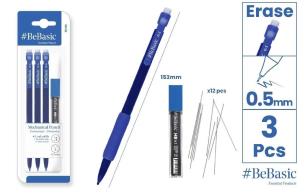 Opakowanie Ołówek automatyczny HB 0.5mm 3szt + rysiki