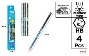 Opakowanie Ołówek Emoji HB niebieski 4szt