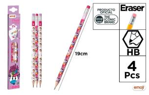 Opakowanie Ołówek Emoji Uni Punk HB 4szt