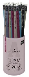 Opakowanie Ołówek grafit trójkątny HB z gumką Academy (36szt)