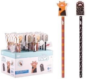 Opakowanie Ołówek z gumką HB Lapki zwierzaków (24szt)