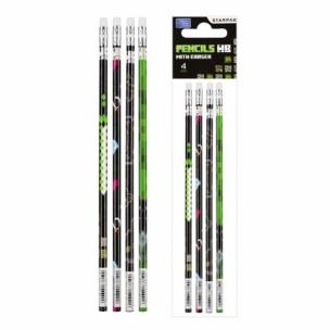 Opakowanie Ołówek z gumką HB Pixel Game 4szt