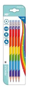 Opakowanie Ołówek z gumką HB Tęcza 4szt