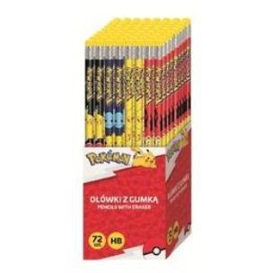 Opakowanie Ołówki z gumką Pokemon tuba (72szt)