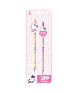 Opakowanie Ołówki z gumową nakładką Hello Kitty wzór 2 Pink blister 2szt.