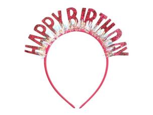 Opakowanie Opaska Happy Birthday 18x18cm różowa