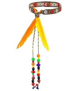 Opakowanie Opaska hipiska z koralikami i piórkiem