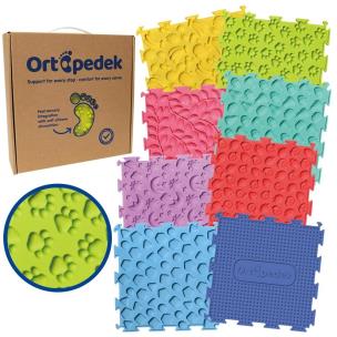 Ortopedek - maty sensoryczne 8 elemetów. Wydawca: Askato. Multiszop.pl Opakowanie Ortopedek - maty sensoryczne 8 elemetów