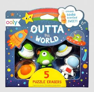 Opakowanie Pachnące Gumki Do Ścierania Kosmiczne Puzzle 5szt