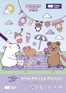 Paczka Blok małego artysty A4 Yummy Yum Kapibara 120g Happy Color 5 sztuk. Wydawca: HAPPY COLOR. Multiszop.pl Opakowanie Paczka Blok małego artysty A4 Yummy Yum Kapibara 120g Happy Color 5 sztuk