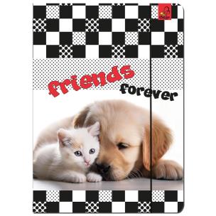 Opakowanie Paczka Teczka A4 z gumką Kot i Pies 5 sztuk