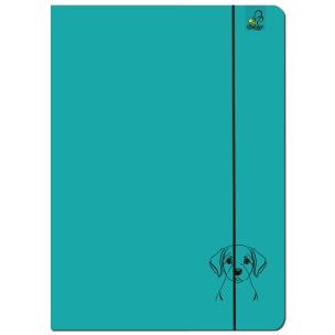 Opakowanie Paczka Teczka A4 z gumką Labrador turkus 5 sztuk