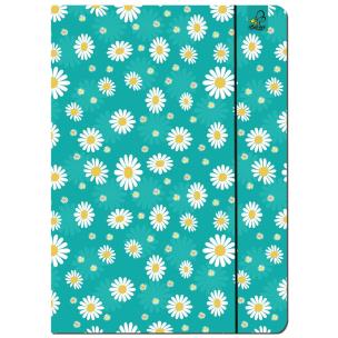 Opakowanie Paczka Teczka A4 z gumką Stokrotki Turkus 5 sztuk