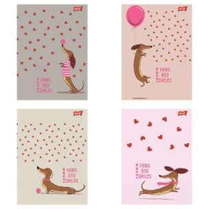 Opakowanie Paczka Zeszyt A4 32k.krata okładka laminowana Lovely Dachshund mix 15 sztuk